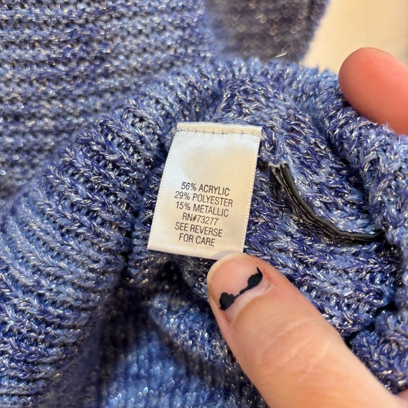 Dana Buchman Blue and Silver Knit Sweater Fits like XL Mobwife Animal Print - Picture 7 of 9